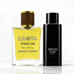 عطر-مردانه-آرمانی-کد-Armani-Code-Parfum-چوبی-و-معطر-محصول-2022-شیشه-50-میلی-باز-طراحی-برند-لیلوا-